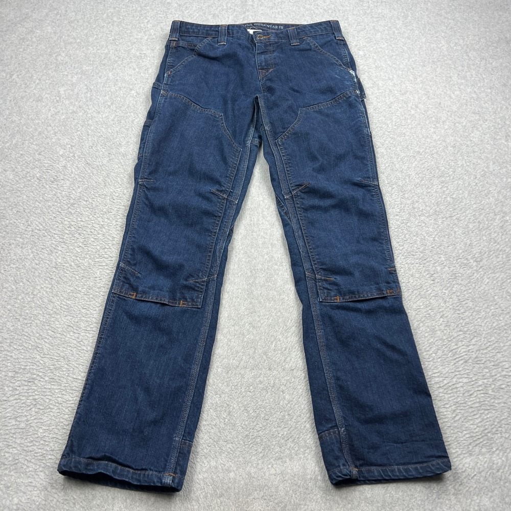 Dovetail Workwear FR Britt Utility Jeans Womens 10/32 Indigo Fire Double Knee